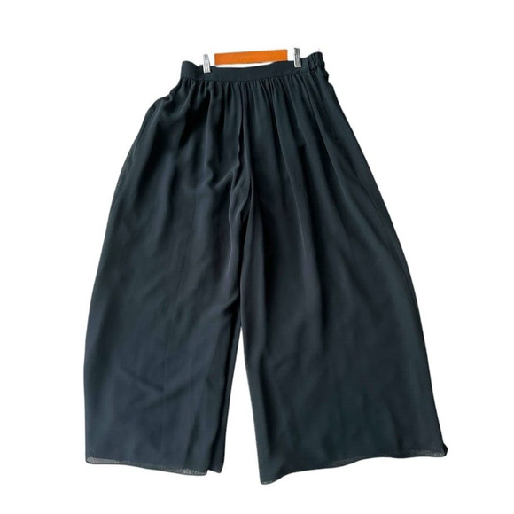 Adrianna Papell Evening Essentials Size 8 Black Palazzo Chiffon Pants Formal - Picture 1 of 8